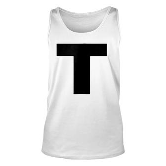 Simple Letter T Unisex Tank Top | Mazezy