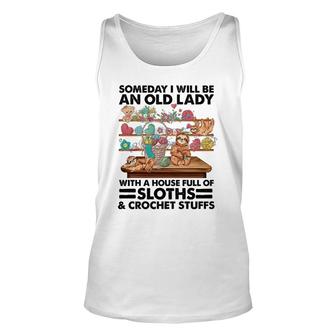 Sloth And Crochet An Old Lady Unisex Tank Top | Mazezy