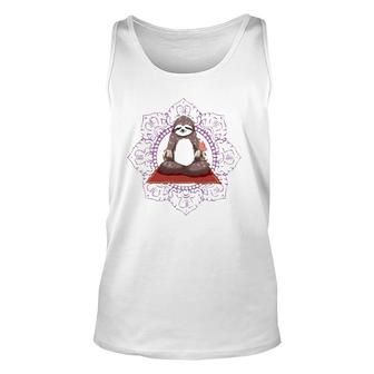 Sloth Yoga Gift I Funny Meditation Workout Tee Unisex Tank Top | Mazezy