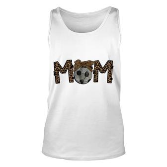 Soccer Mom Leopard Messy Bun A Lovely Gifts For Mummy Unisex Tank Top - Thegiftio UK