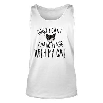 Sorry I Can Not I Have Plans With My Cat V2 Unisex Tank Top - Thegiftio