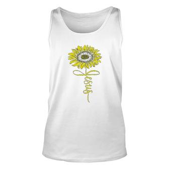 Southern Attitude Jesus Sunflower Unisex Tank Top | Mazezy