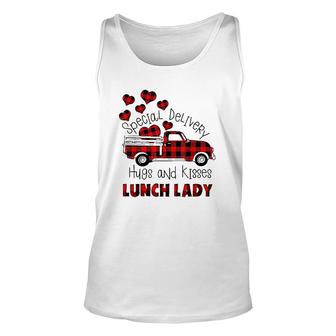 Special Delivery Hug And Kisses Lunch Lady Valentines Day Unisex Tank Top - Thegiftio UK