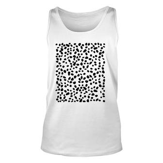 Spotted White With Black Polka Dots Diy Dalmatian Unisex Tank Top | Mazezy