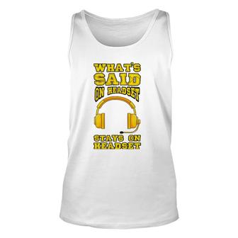Stage Manager Headset Pun Theater Musical Gift Unisex Tank Top | Mazezy