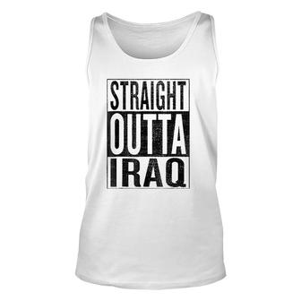Straight Outta Iraq Great Travel & Gift Idea Unisex Tank Top | Mazezy