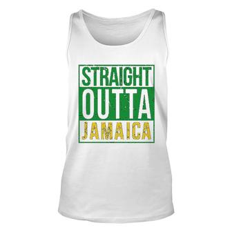 Straight Outta Jamaica Cool Jamaican Unisex Tank Top | Mazezy
