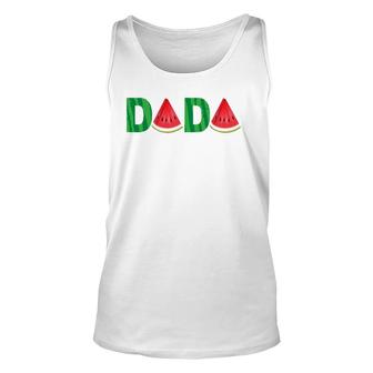 Summer Dad Dada Watermelon One In A Melon Party Daddy Unisex Tank Top | Mazezy