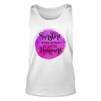 Sunshine Mixed With A Little Sarcastic Black Graphic Unisex Tank Top - Thegiftio UK