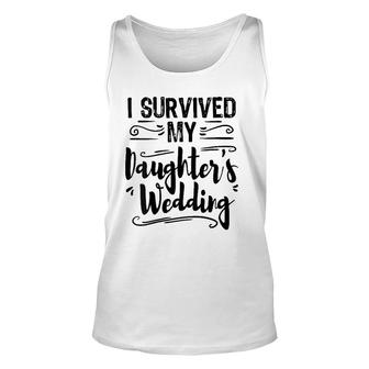 Womens I Survived My Daughters Wedding Father Of The Bride V-Neck Tank Top | Mazezy