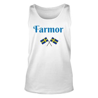 Swedish Grandmother Farmor Flags Sweden Father's Mother Unisex Tank Top | Mazezy