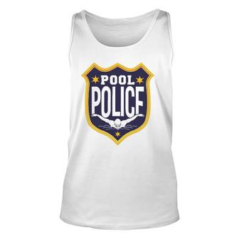 Swimming Swimmer Swim Pool Police Coach Dad Unisex Tank Top | Mazezy