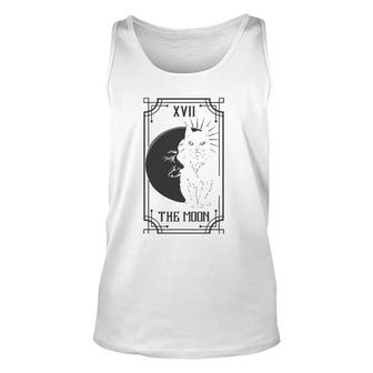 Tarot Card The Moon And The Cat Gothic Pagan Unisex Tank Top | Mazezy
