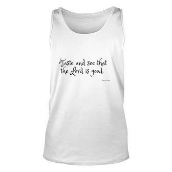 Taste And See That The Lord Is Good Top Christian Verse Unisex Tank Top | Mazezy