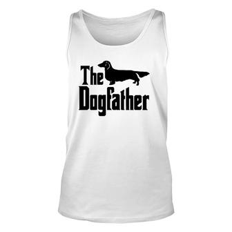 The Dogfather Long Haired Dachshund Funny Dog Gift Unisex Tank Top | Mazezy