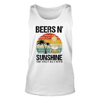 The Only Bs I Need Is Beer N' Sunshine Retro Beach Unisex Tank Top | Mazezy