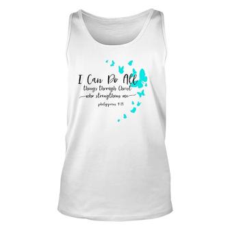 Womens I Can Do All Things Christian Religious Verse Sayings Tank Top | Mazezy