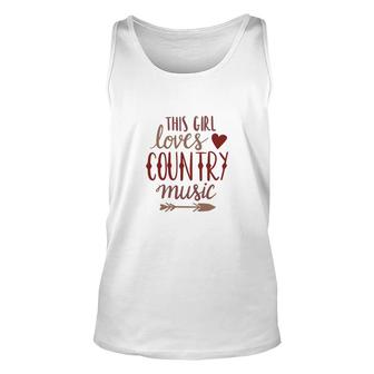 This Girl Loves Country Music Lover Heart And Arrow Design Unisex Tank Top - Thegiftio UK