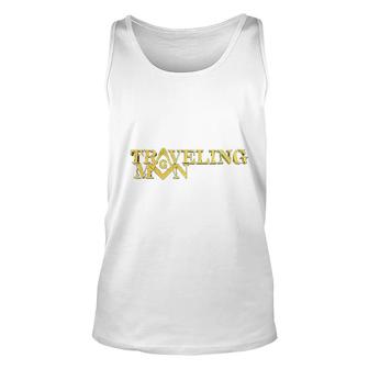 Traveling Man Square And Compass Unisex Tank Top | Mazezy