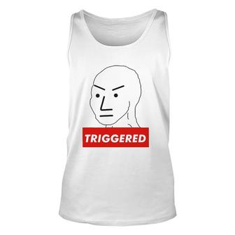 Triggered Npc Non Playable Character Sjw Wojak Meme Unisex Tank Top | Mazezy