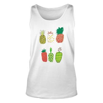 Tropical Pineapple Colorful Fruit Unisex Tank Top | Mazezy