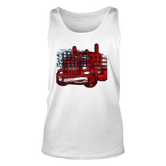 Truck Driver American Flag Trucker Gift Semi Truck Unisex Tank Top | Mazezy