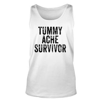 Tummy Ache Survivor Funny Vintage Unisex Tank Top | Mazezy