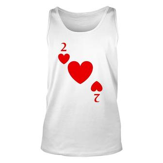 Two Of Hearts Costume Halloween Deck Of Cards Unisex Tank Top | Mazezy