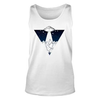 Ufo Mountain Flying Saucer Outdoors Unisex Tank Top | Mazezy