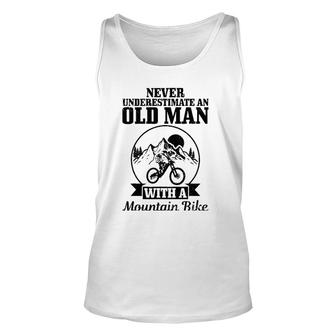 Mens Never Underestimate An Old Man With A Mountain Bike Mtb Tank Top | Mazezy