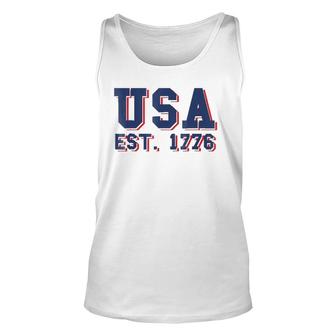 Usa Est 1776, America, 4Th Of July, Patriotic - Unisex Tank Top | Mazezy