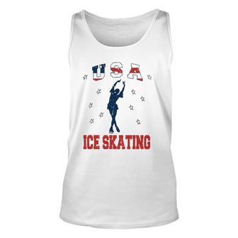 Usa Ice Skating Dance Support Unisex Tank Top | Mazezy
