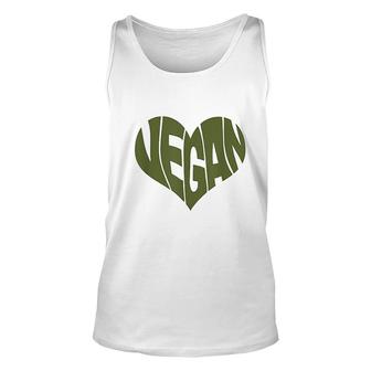 Vegan Saying Heart Shape Design Promote Plant Based Diet Unisex Tank Top - Thegiftio