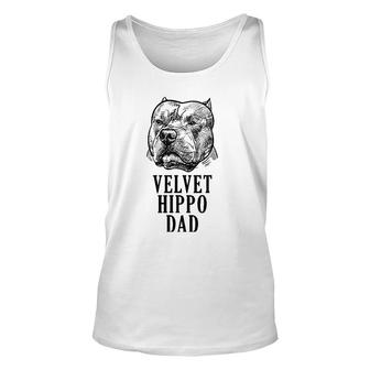 Velvet Hippo Dad Pitbull Dog Owner American Bully Pitbull Unisex Tank Top | Mazezy