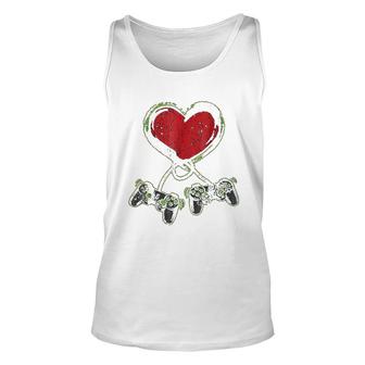 Video Game Heart Controller Unisex Tank Top | Mazezy