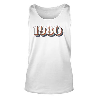 Vintage 1980 Birthday S For Women Retro Gift For Wife Unisex Tank Top | Mazezy