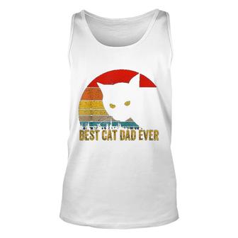 Vintage Best Cat Dad Ever Bump Fit Fathers Day Gift Unisex Tank Top - Thegiftio UK