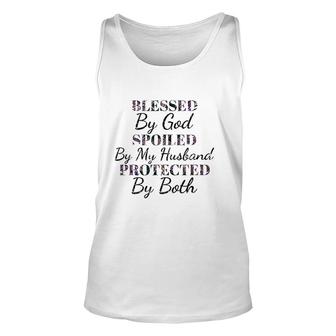Vintage Blessed By God Spoiled By Husband Wife Unisex Tank Top - Thegiftio UK