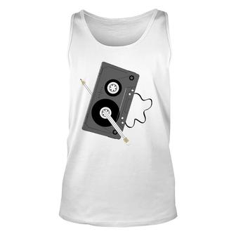 Vintage Music 80S 90S A Cassette Tape With Pencil Winding Up Tank Top | Mazezy