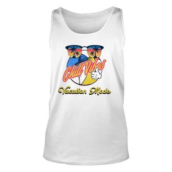 Vintage Retro Sunglasses Summer Vacation Mode Chill Vibes Unisex Tank Top | Mazezy
