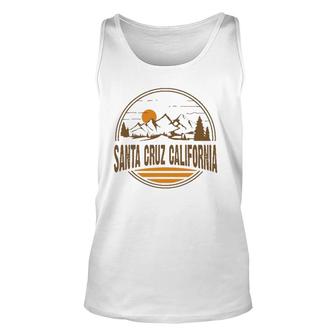 Vintage Santa Cruz California Mountain Hiking Souvenir Print Tank Top | Mazezy