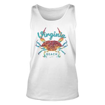 Virginia Beach Va Blue Crab Unisex Tank Top | Mazezy