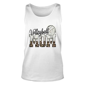 Volleyball Mom Mothers Day Leopard Pattern Ball Sport Mom Unisex Tank Top - Thegiftio