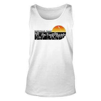 Waikiki Beach Hawaii Vintage Sunset Beach Unisex Tank Top | Mazezy