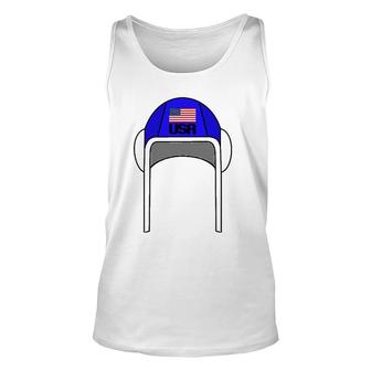 Water Polo Cap With Usa Flag Gift Idea Player And Trainer Unisex Tank Top | Mazezy