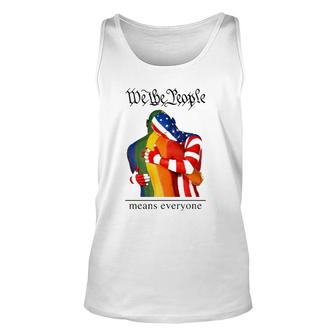 We The People Means Everyone Lgbt Gay Pride American Flag Unisex Tank Top | Mazezy