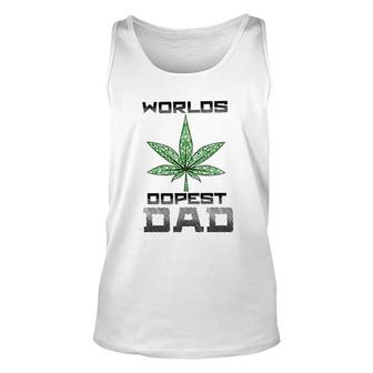 Weed Worlds Dopest Dad Funny Leaf Casual For Men Women Leaf Unisex Tank Top - Seseable