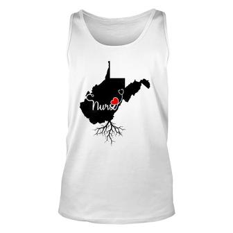 West Virginia Roots Nurse State Map Wv Home Love Pride Unisex Tank Top | Mazezy