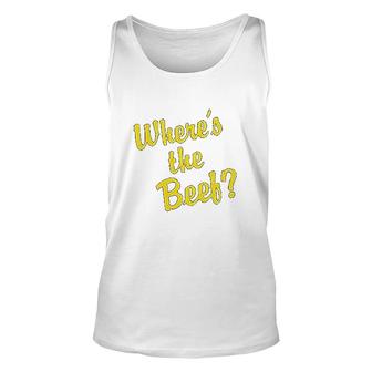 Wheres The Beef Unisex Tank Top | Mazezy