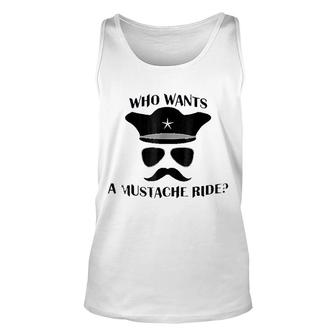 Who Wants A Mustache Ride Funny Trooper Police Unisex Tank Top - Thegiftio UK